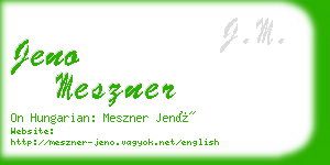 jeno meszner business card